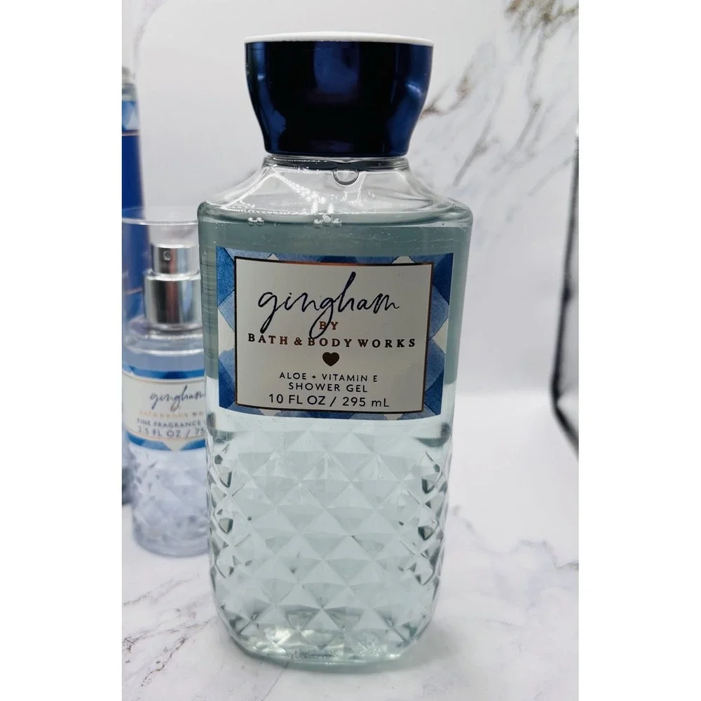 Bath & Body Works Gingham Fine Fragrance Mist~Shower Gel & Travel Mist Set Of 3